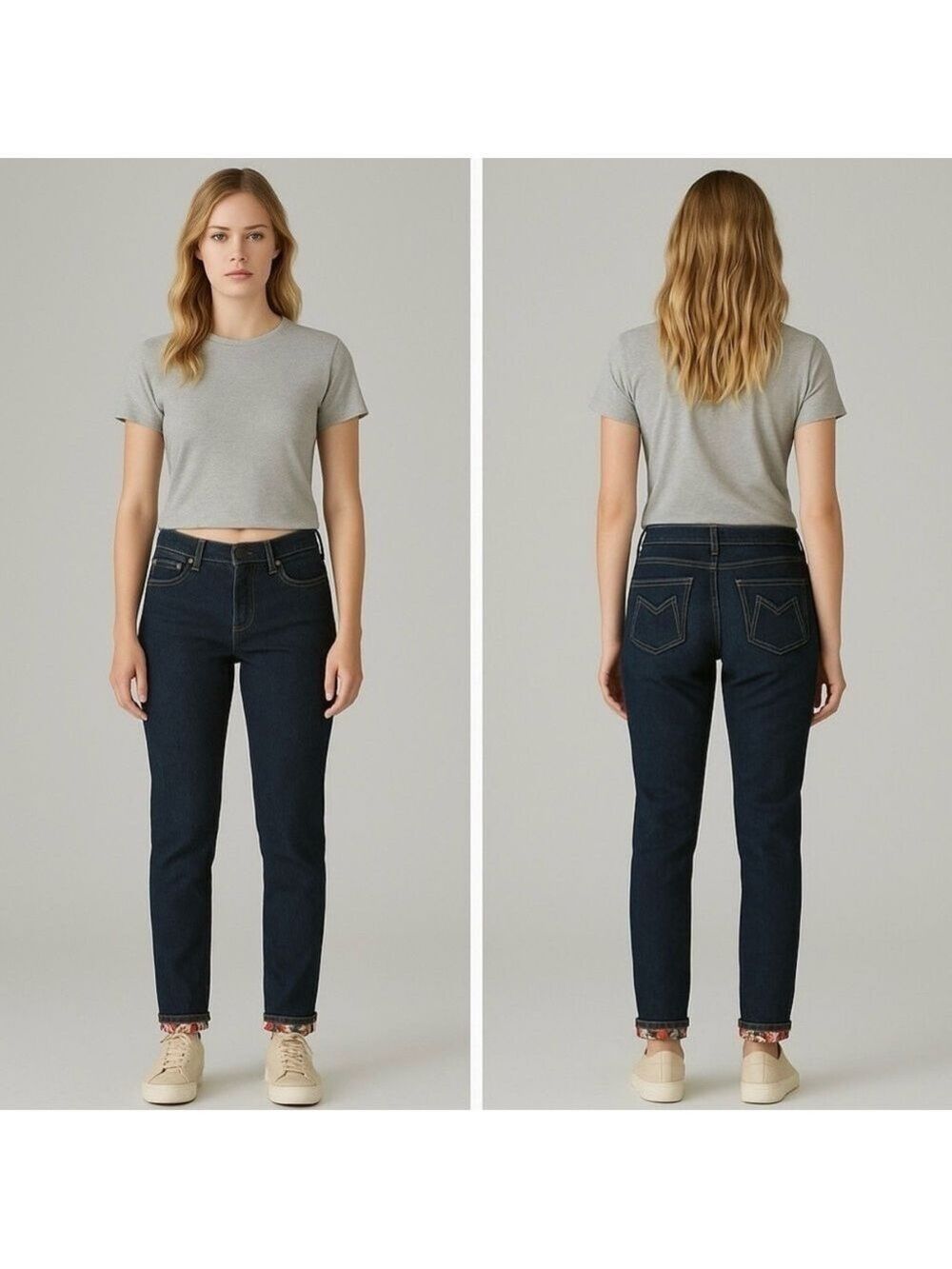 Marc Jacobs Skinny Jeans Dark Indigo Floral Lined Size 8 - Picture 10 of 10